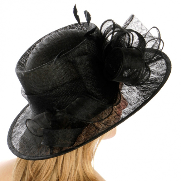 Loops feathers sinamay dress hat